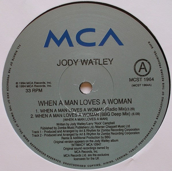 When A Man Loves A Woman (BBG Mixes) Jody Watley