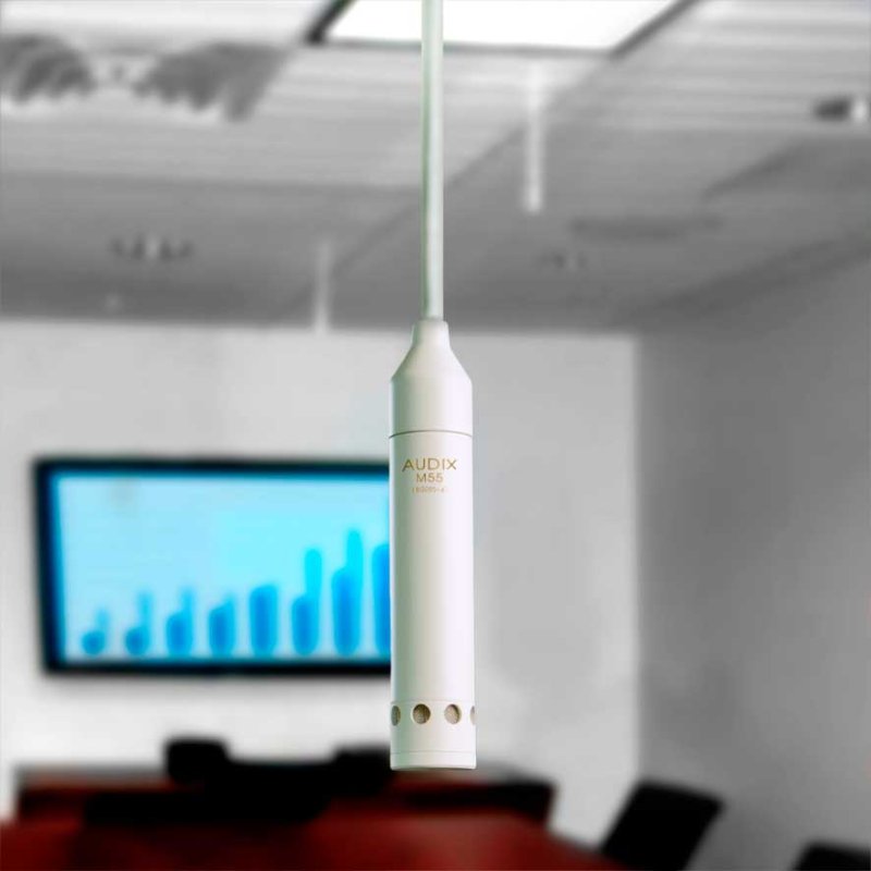 Audix M55WO Omnidirectional Adjustable Hanging Ceiling Microphone, White 