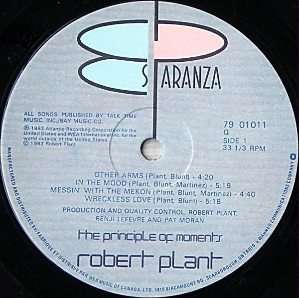 Le principe des moments Robert Plant