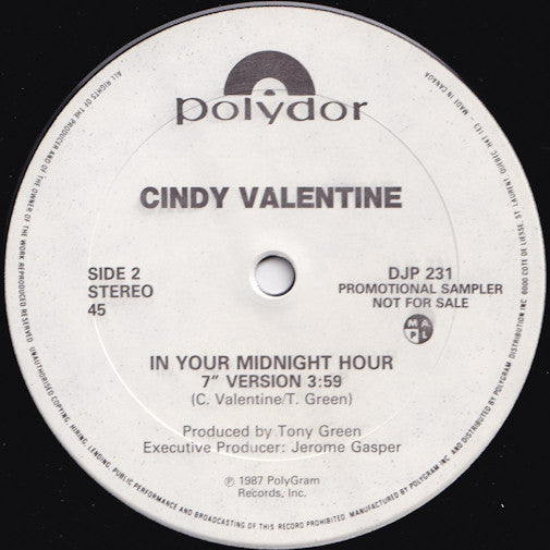 À votre heure de minuit Cindy Valentine