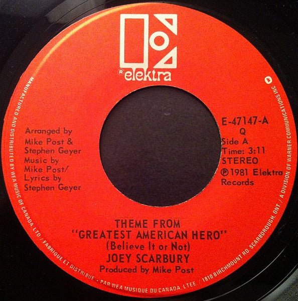 Thème de « Greatest American Hero » (Croyez-le ou non) Joey Scarbury
