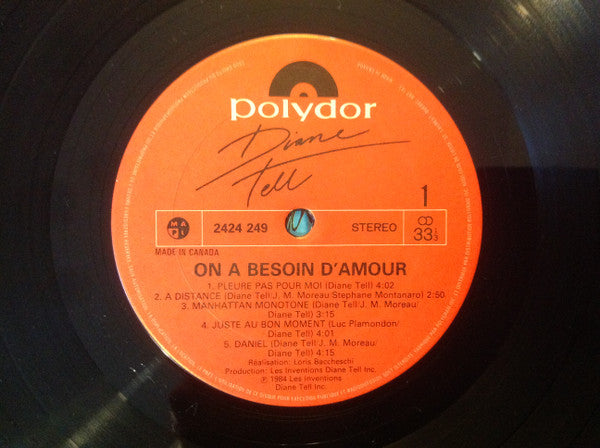 Sur un besoin d'amour Diane Tell