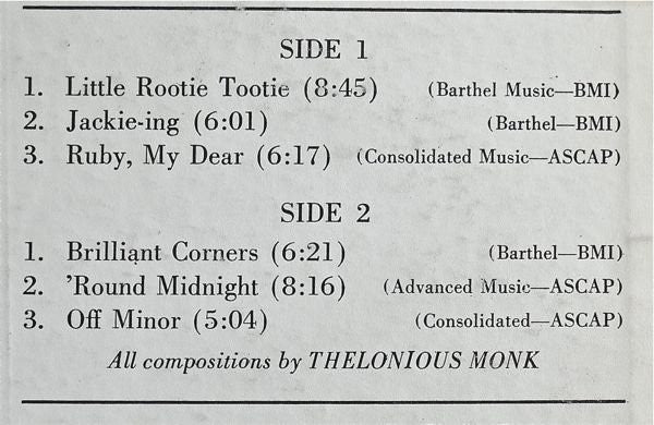 Greatest Hits Thelonious Monk