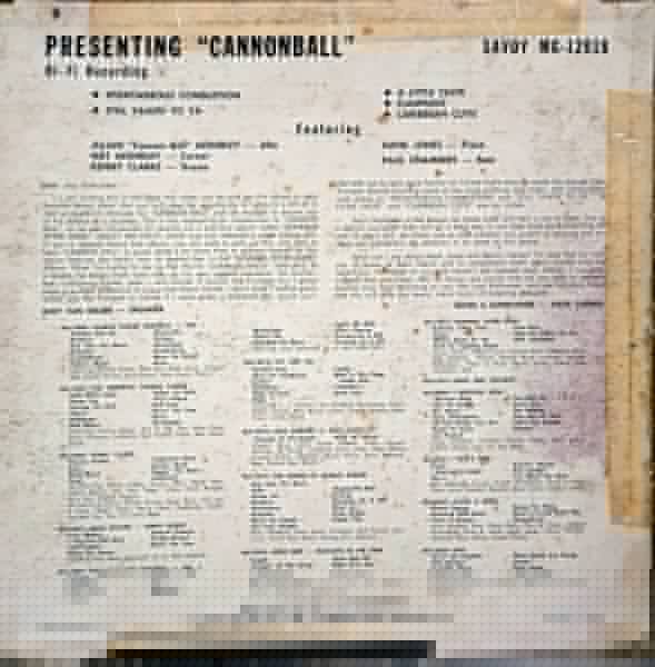 Présentation de « Cannon Ball » Boulet de canon Adderley