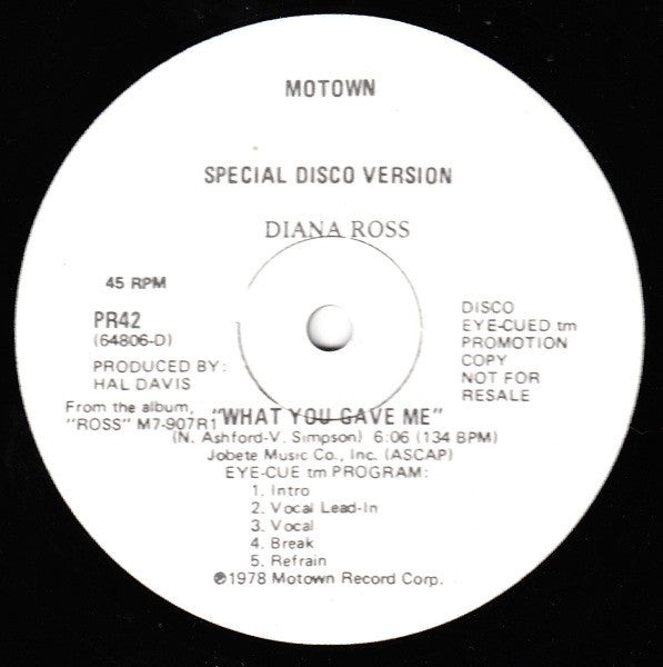 What You Gave Me Diana Ross