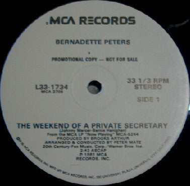 Le week-end d'une secrétaire privée Bernadette Peters