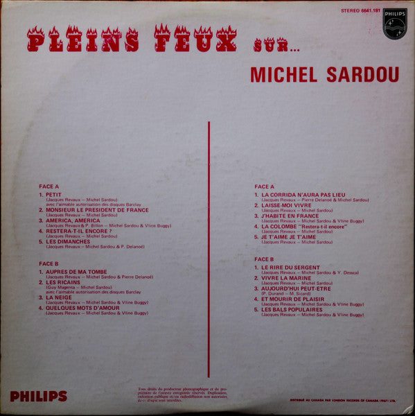 Pleins Feux Sur Michel Sardou | Rectangle Triangle