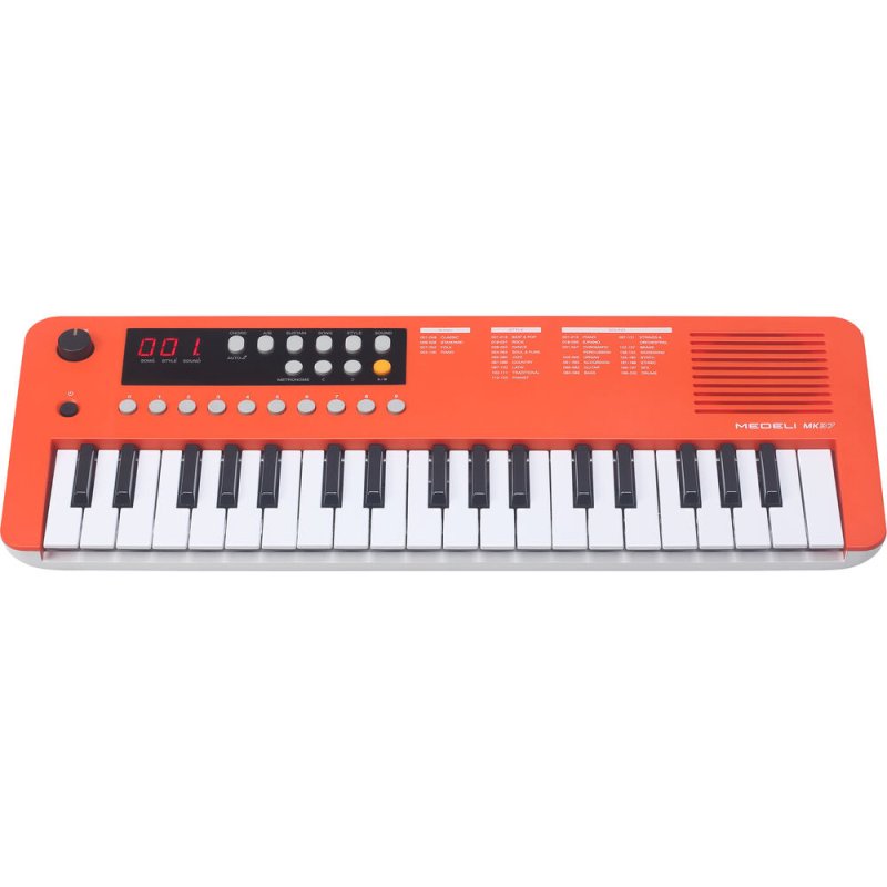 Medeli MK37-OR 37-Mini-Key Portable Keyboard with USB MIDI and Audio, Orange