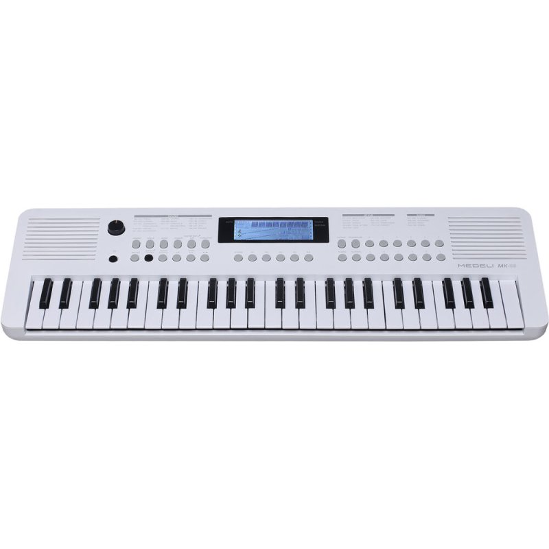 Medeli MK49-WH 49-Key Portable Keyboard with USB Midi and Audio, White 