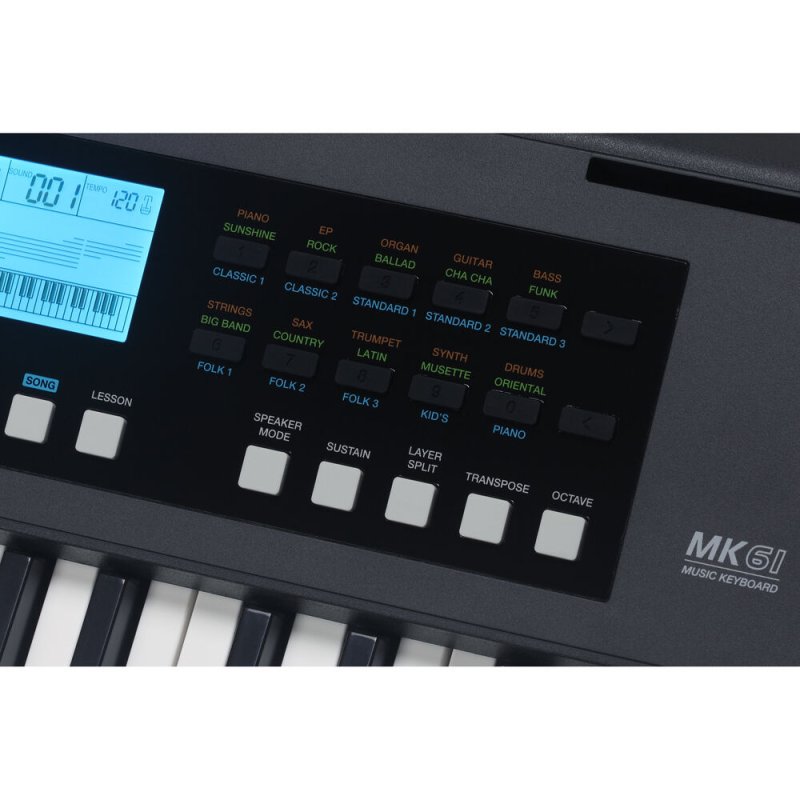 Medeli MK61-BK Nebula Series 61-Key Touch Sensitive Keyboard with USB Midi and Audio, Black