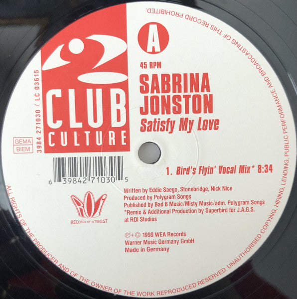 Satisfait mon amour (Superbird Mixes) Sabrina Johnston