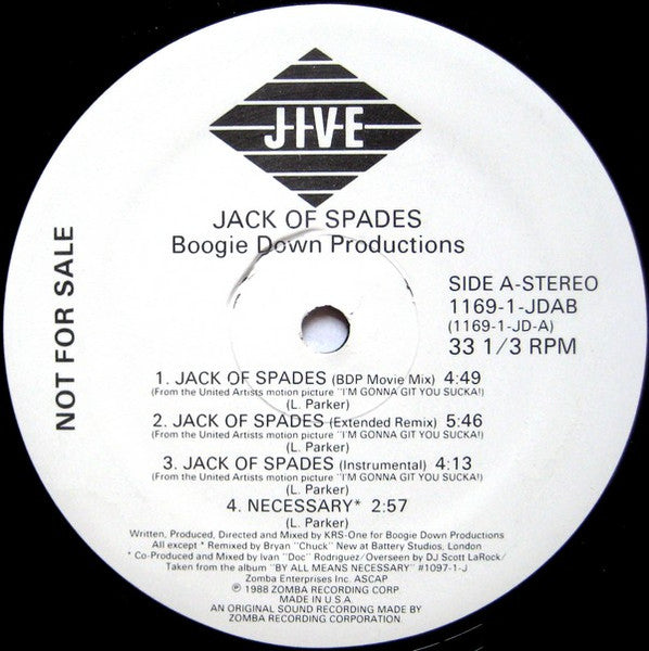Jack Of Spades / I'm Still #1 Boogie Down Productions