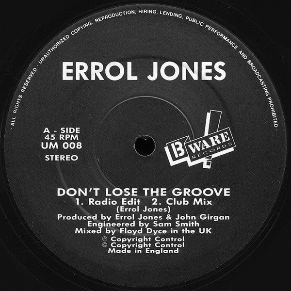 Ne perdez pas le groove Errol Jones