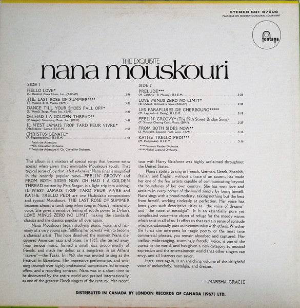 The Exquisite Nana Mouskouri Nana Mouskouri