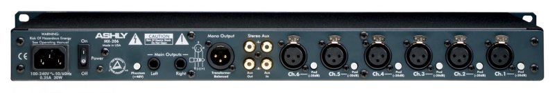 Ashly MX206 6-input Stereo Microphone Mixer 