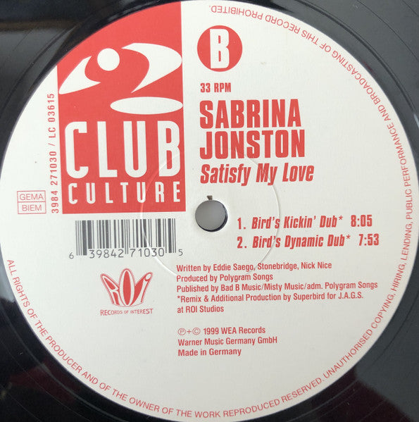 Satisfait mon amour (Superbird Mixes) Sabrina Johnston