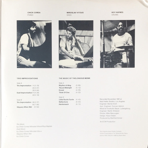 Trio Music Chick Corea,Miroslav Vitous,Roy Haynes