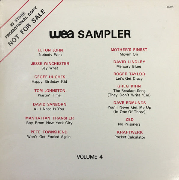 WEA Sampler Volume 4 Various