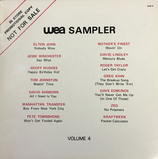 WEA Sampler Volume 4 | Rectangle Triangle | WEA Sampler Volume 4 offers a carefully curated selection of tracks showcasing diverse musical style 