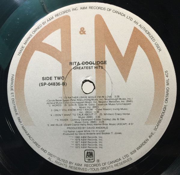 Greatest Hits 5 Rita Coolidge