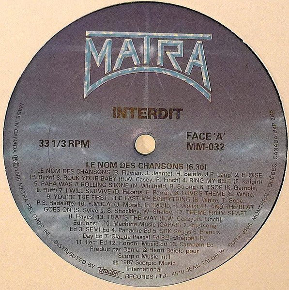 Le Nom Des Chansons Interdit