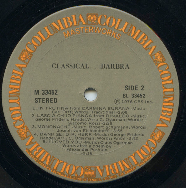 Classical ... Barbra Barbra Streisand