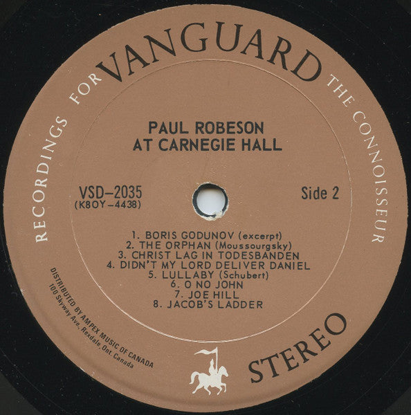 At Carnegie Hall Paul Robeson