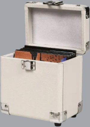Mini Record Carrier Case for 3" Vinyl Albums, | Rectangle Triangle |  Colour: White Sand 