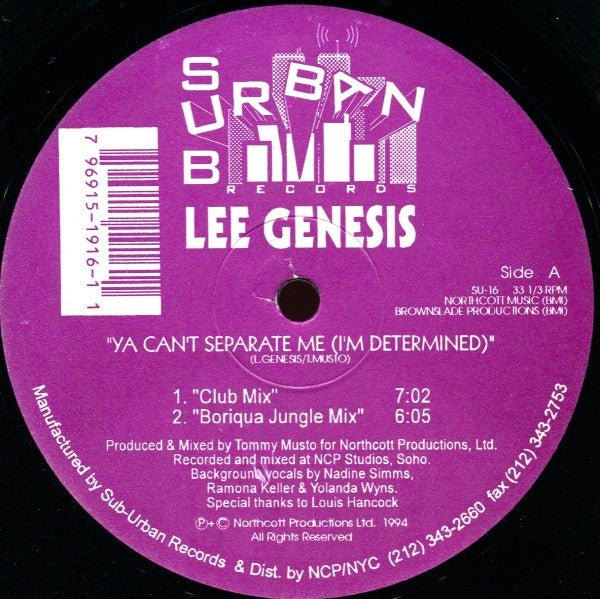 Ya Can't Separate Me (I'm Determined) Lee Genesis