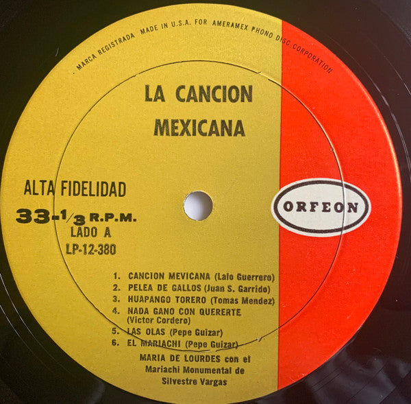 La Canción Mexicana Maria De Lourdes,Mariachi Monumental De Silvestre Vargas