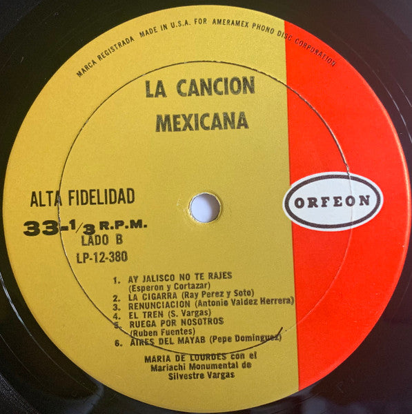 La Canción Mexicana Maria De Lourdes,Mariachi Monumental De Silvestre Vargas