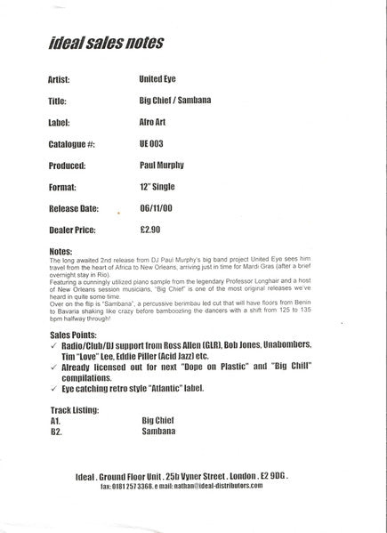 Grand Chef / Sambana Professor Longhair,Unitedeye,Soul Drummers