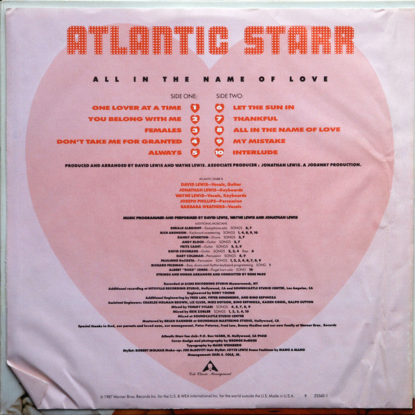 All In The Name Of Love Atlantic Starr