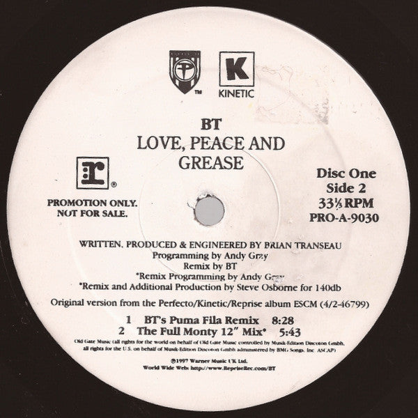 Love, Peace And Grease BT