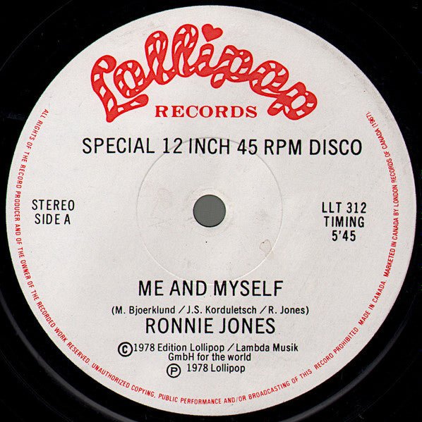 Me And Myself Ronnie Jones
