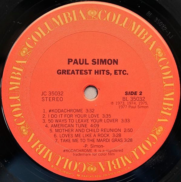 Les plus grands succès, etc. Paul Simon
