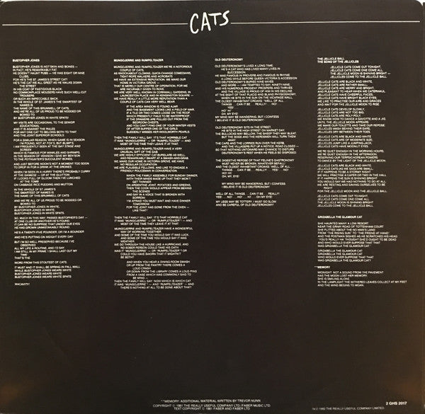 Cats : Album original du casting londonien Andrew Lloyd Webber