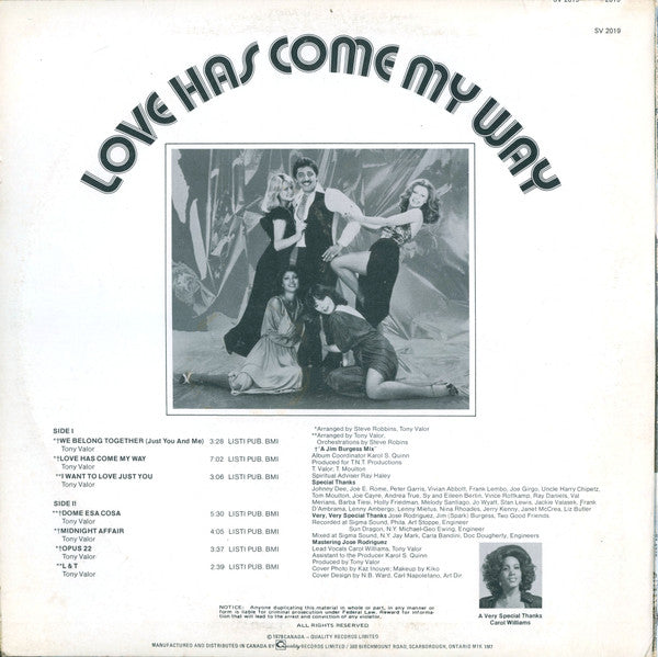 Love Has Come My Way Tony Valor Sounds Orchestra