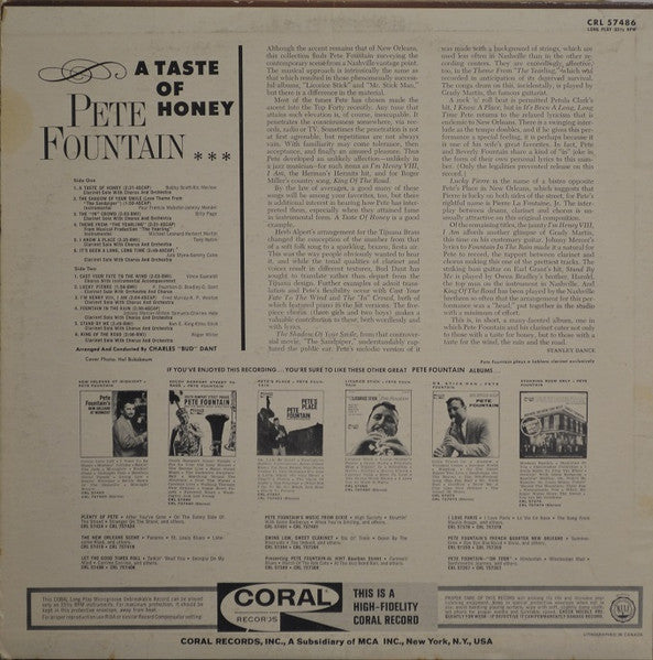 A Taste Of Honey Pete Fountain