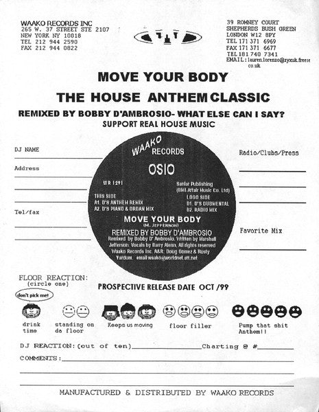 Move Your Body (Bobby D'Ambrosio Remixes) | Rectangle Triangle  