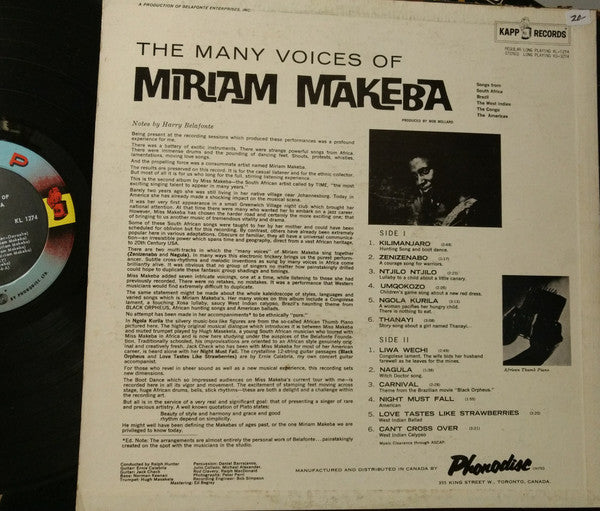 The Many Voices Of Miriam Makeba Miriam Makeba