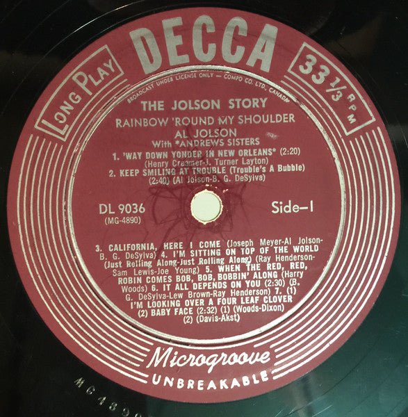 The Jolson Story - Rainbow 'Round My Shoulder Al Jolson