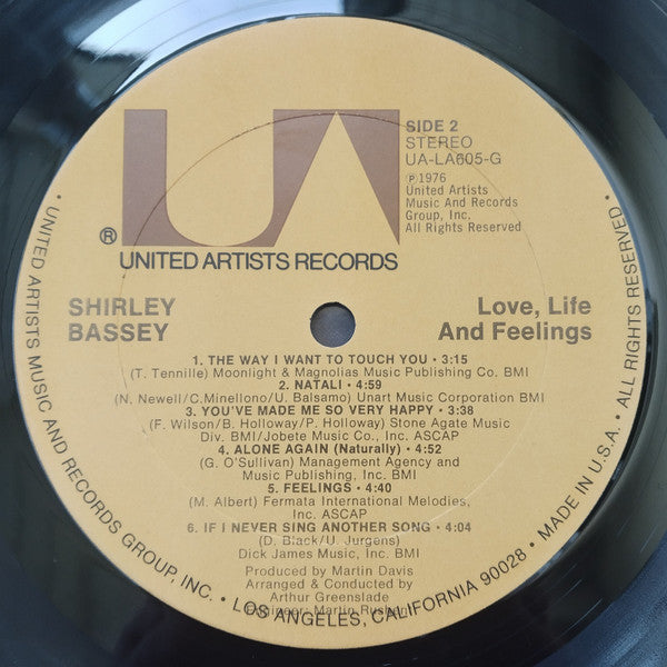 Amour, vie et sentiments Shirley Bassey