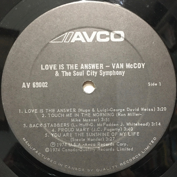 Love Is The Answer Van McCoy & The Soul City Symphony