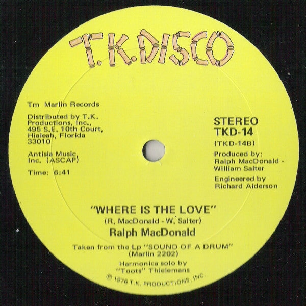 Calypso Breakdown / Où est l'amour Ralph MacDonald