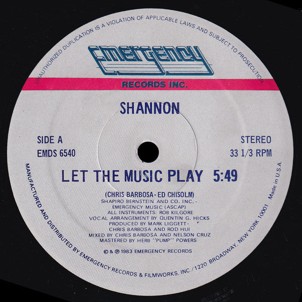 Let The Music Play Shannon