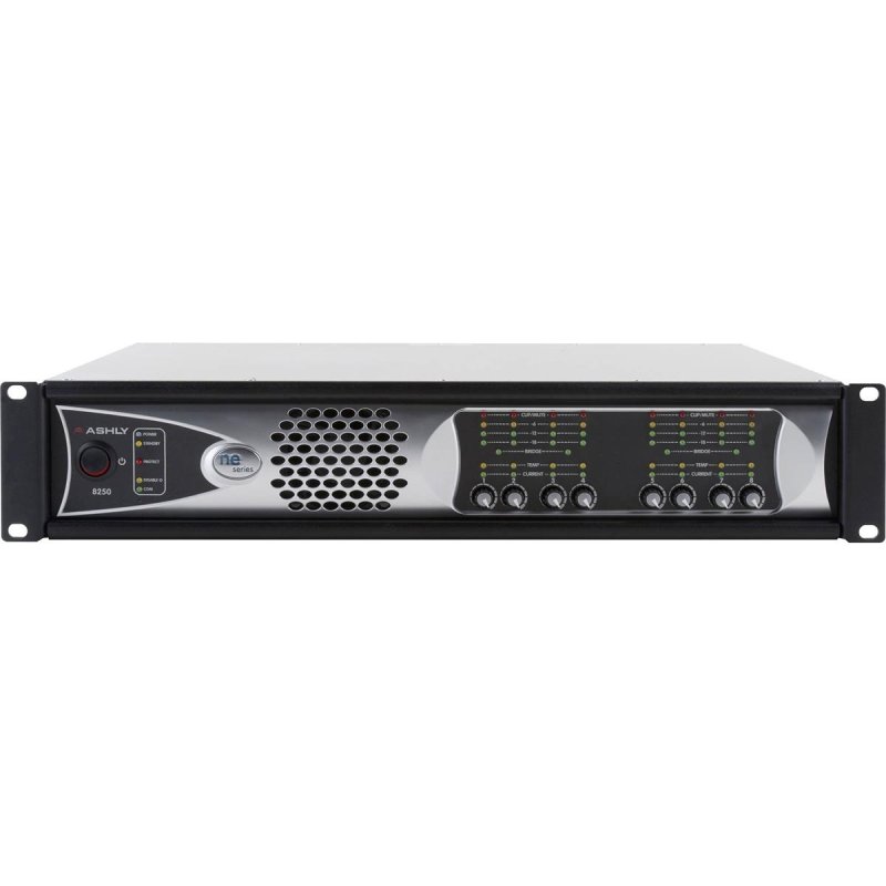 Ashly NE8250.70PEC 8-Channel Network Enabled Power Amplifier with Protea DSP and CNM-2 CobraNet Option Card 