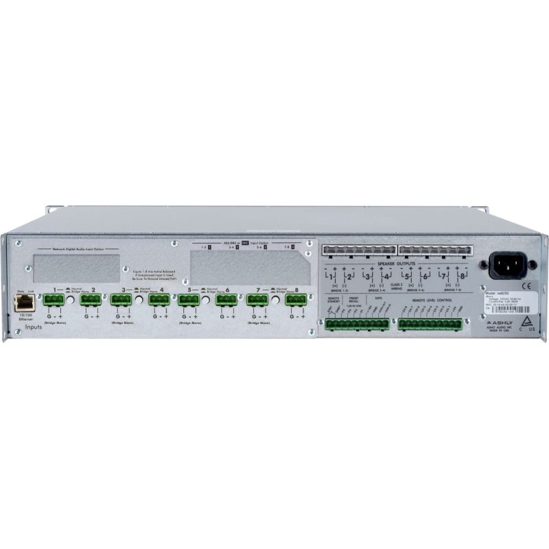 Ashly NE8250.70 8-Channel Network Amplifier (8 x 250W @ 70V)
