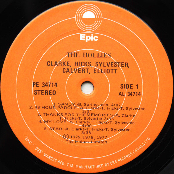 Clarke, Hicks, Sylvester, Calvert, Elliott The Hollies