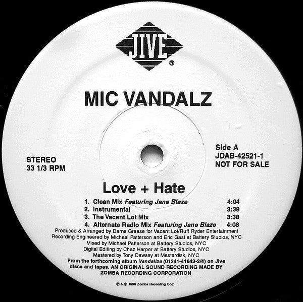 Love + Hate / Feel The Rush Mic Vandalz